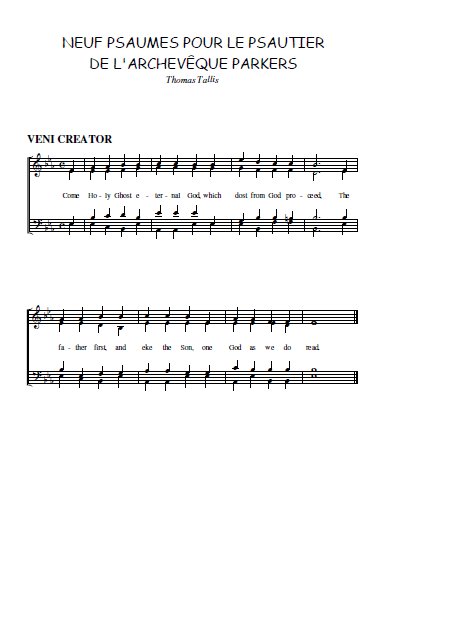 Neuf psaumes N°9 Partitions gratuites